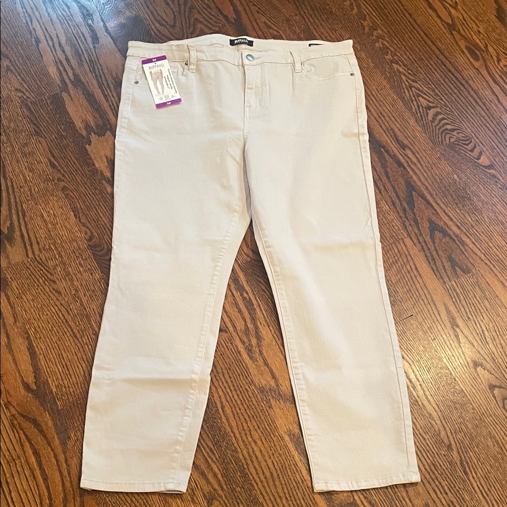 NWT sz 14 Buffalo Aubrey High Rise Stretch Super Soft Ankle  muddy beige gray